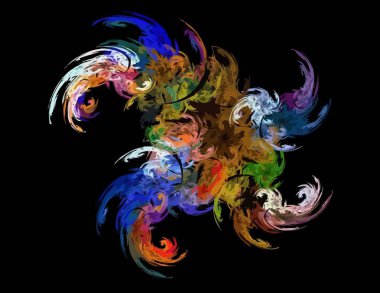 Siyah Renk Üzerine Bir Dijital Fraktal Resmi