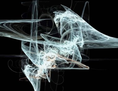 Siyah Renk Üzerine Bir Dijital Fraktal Resmi