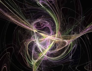 Siyah Renk Üzerine Bir Dijital Fraktal Resmi