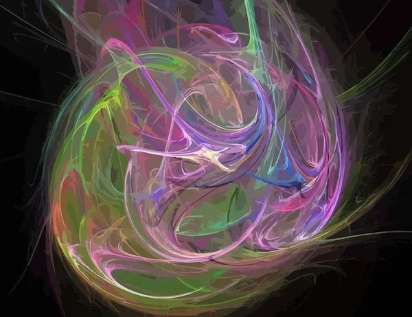 Imagem de um fractal digital na cor preta — Fotografia de Stock