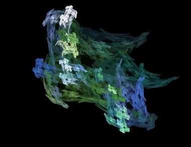 Siyah Renk Üzerine Bir Dijital Fraktal Resmi