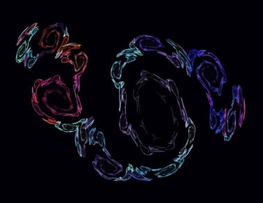 Siyah Renk Üzerine Bir Dijital Fraktal Resmi