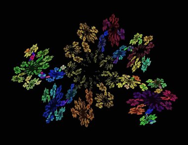 Siyah Renk Üzerine Bir Dijital Fraktal Resmi