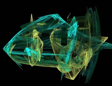 Siyah Renk Üzerine Bir Dijital Fraktal Resmi