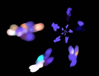 Siyah Renk Üzerine Bir Dijital Fraktal Resmi