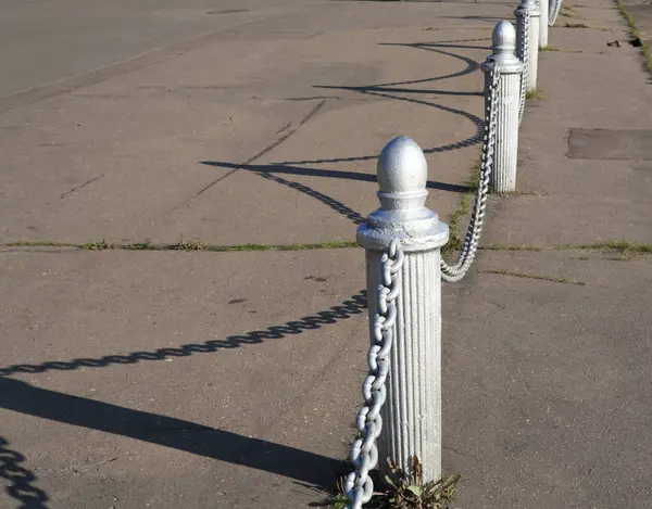 Fence of river port — Stock Photo, Image