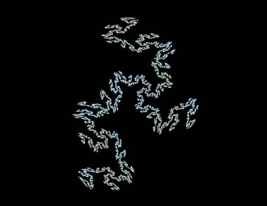 Siyah Renk Üzerine Bir Dijital Fraktal Resmi