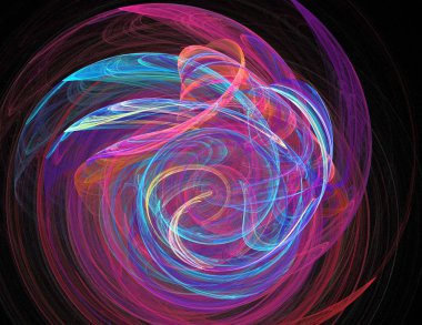 Siyah Renk Üzerine Bir Dijital Fraktal Resmi