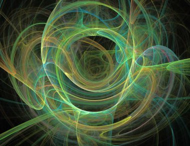 Siyah Renk Üzerine Bir Dijital Fraktal Resmi