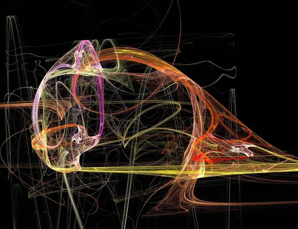 Siyah Renk Üzerine Bir Dijital Fraktal Resmi