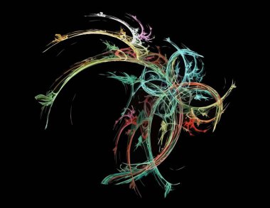 Dijital fraktal ile çok renkli bir çizimi