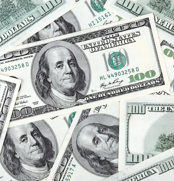 Amerikanska dollar hundratals sedel — Stockfoto
