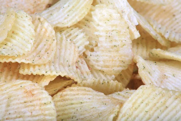 Many of potato chips horizontal texture — Stock Photo, Image