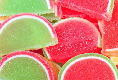 çok renkli meyve jölesi