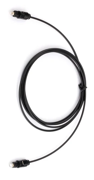 Zwarte optische kabel op droge dag — Stockfoto