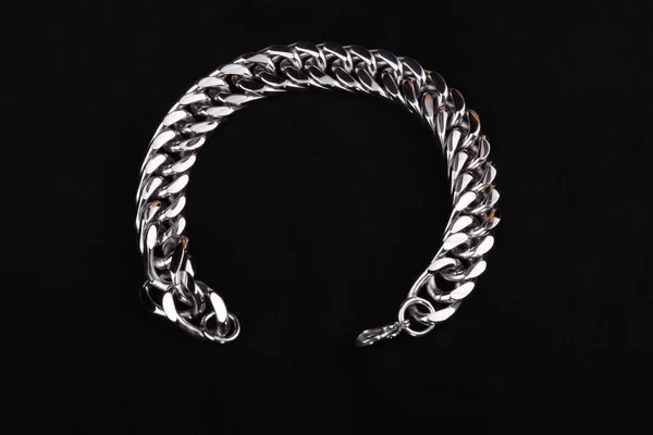 Men's  Stainless Silver Bracelet — Stock Photo, Image