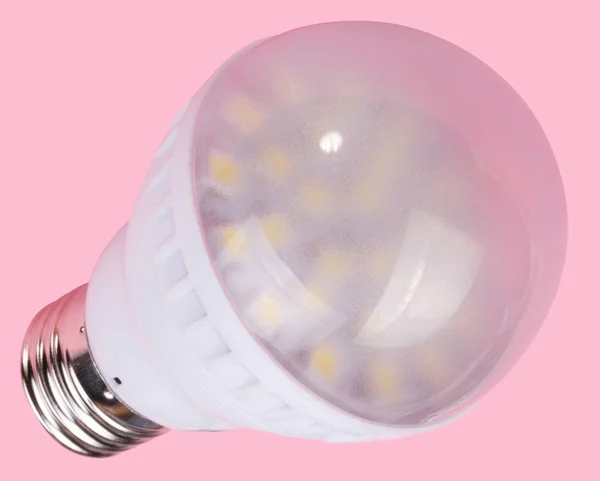 LED trubice lampu na růžovém pozadí — Stock fotografie