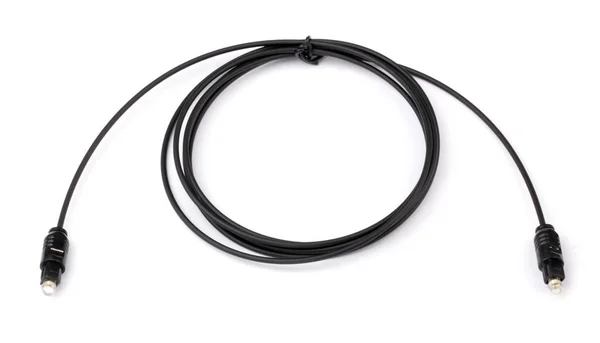 Черный оптический кабель в сухой день — стоковое фото