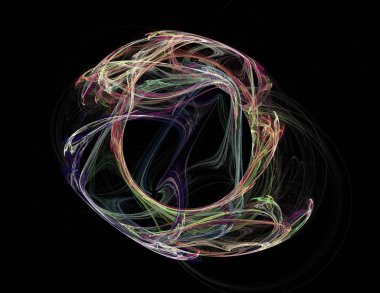 Siyah Renk Üzerine Bir Dijital Fraktal Resmi