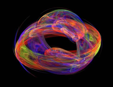 Siyah Renk Üzerine Bir Dijital Fraktal Resmi