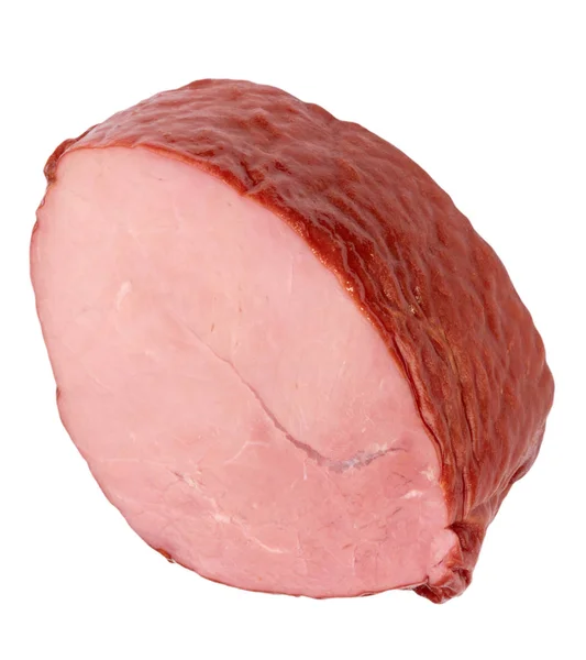Шматочок вареного і копченого м'яса ізольовано — стокове фото