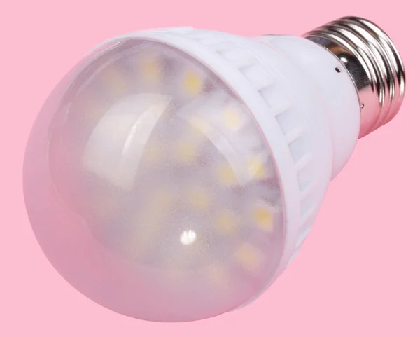 LED-Röhrenlampe auf rosa Hintergrund — Stockfoto