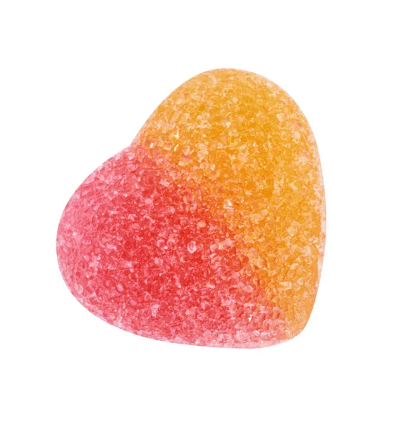 Geleia de frutas com forma de coração isolado — Fotografia de Stock