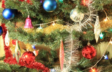Yeşil Noel köknar oyuncaklar