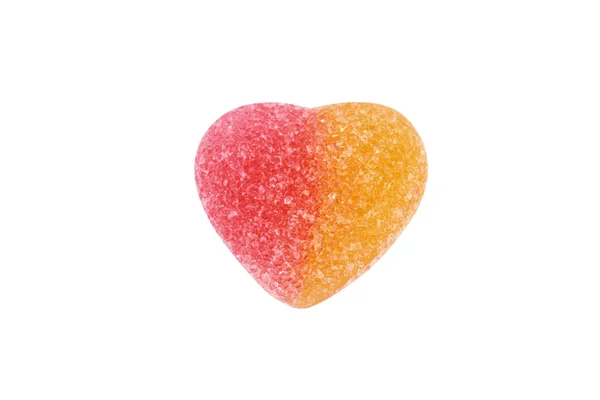 Gelatina di frutta con forma di cuore isolato — Foto Stock