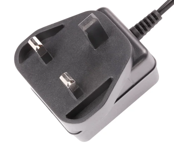 UK Outlet Plug with Cord Isolated — Stock Photo, Image