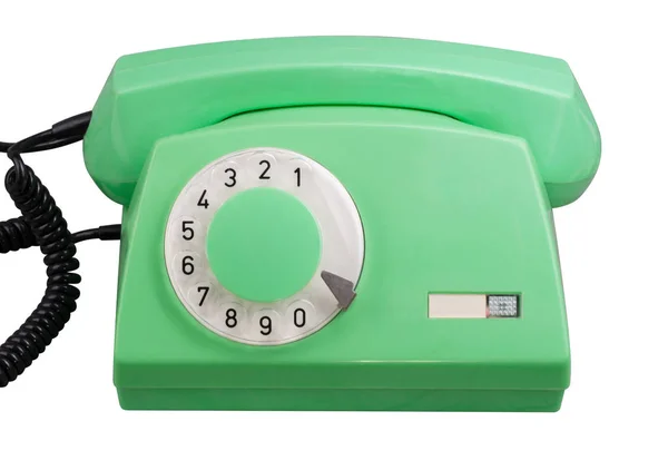 오래 된 녹색 로터리 전화가 분리되다 — 스톡 사진
