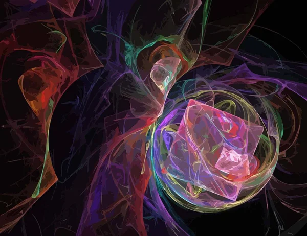 One Ilustración de fractal digital con multicolor — Archivo Imágenes Vectoriales