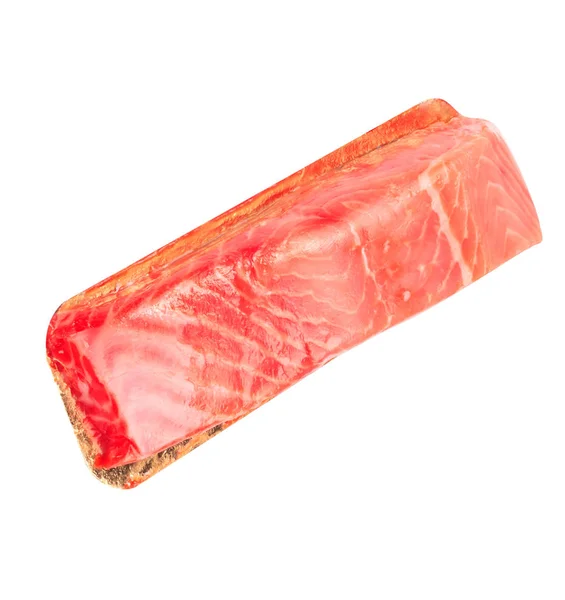 Pedazo de filete de pescado rojo aislado en blanco —  Fotos de Stock