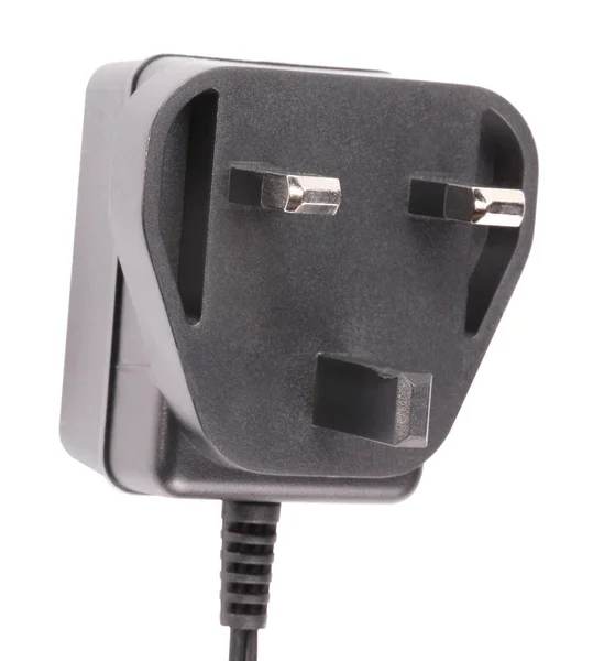 Uk Stecker mit Kabel isoliert — Stockfoto