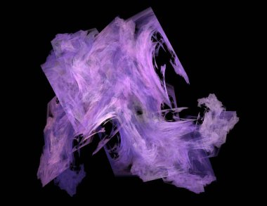 Siyah Renk Üzerine Bir Dijital Fraktal Resmi