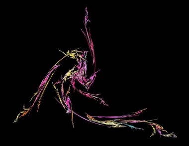 Siyah Renk Üzerine Bir Dijital Fraktal Resmi