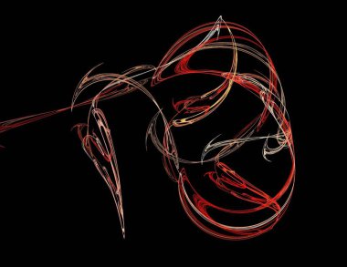 Siyah Renk Üzerine Bir Dijital Fraktal Resmi