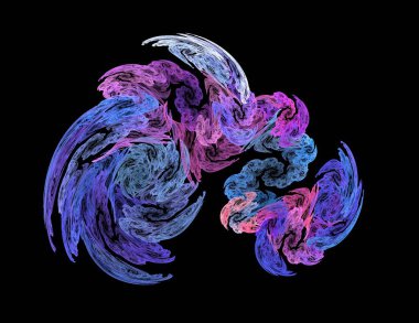 Siyah Renk Üzerine Bir Dijital Fraktal Resmi