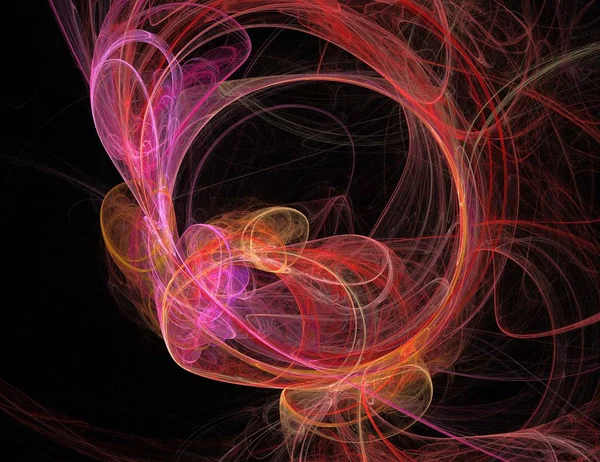 Siyah Renk Üzerine Bir Dijital Fraktal Resmi