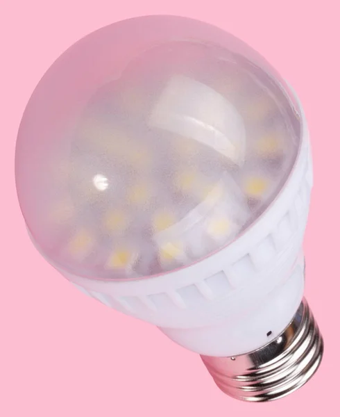 LED trubice lampu na růžovém pozadí — Stock fotografie