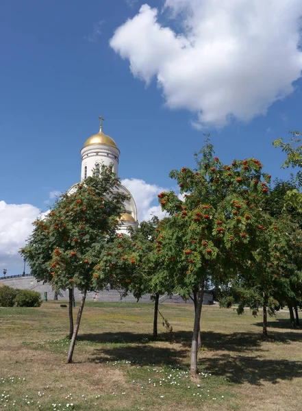 Kirche und Erdbeere bei trockenem Wetter — Stockfoto