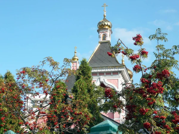 Antiguo templo de madera bogorodskiy y asberry —  Fotos de Stock