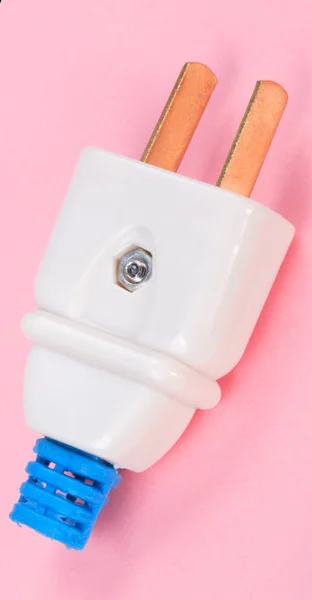 American Outlet Plug on pink background — Stock Photo, Image