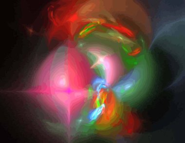 Dijital fraktal ile çok renkli bir çizimi