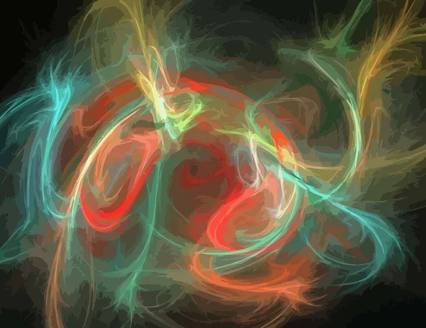 Одна Иллюстрация цифрового фрактала с многоцветностью — стоковое фото