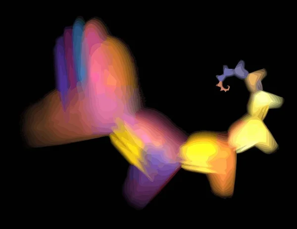 Una Illustrazione del frattale digitale con multicolore — Foto Stock