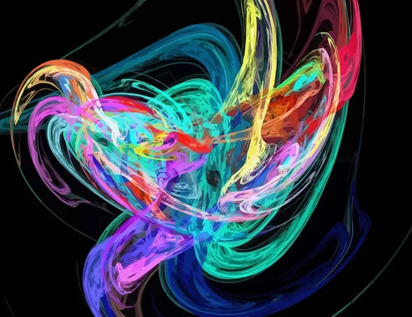 Um Ilustração de fractal digital com multicolor — Fotografia de Stock