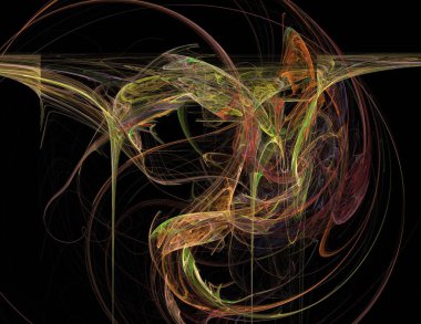 Dijital fraktal ile çok renkli bir çizimi