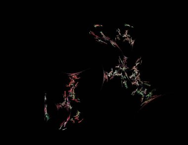 Siyah Renk Üzerine Bir Dijital Fraktal Resmi