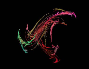 Siyah Renk Üzerine Bir Dijital Fraktal Resmi